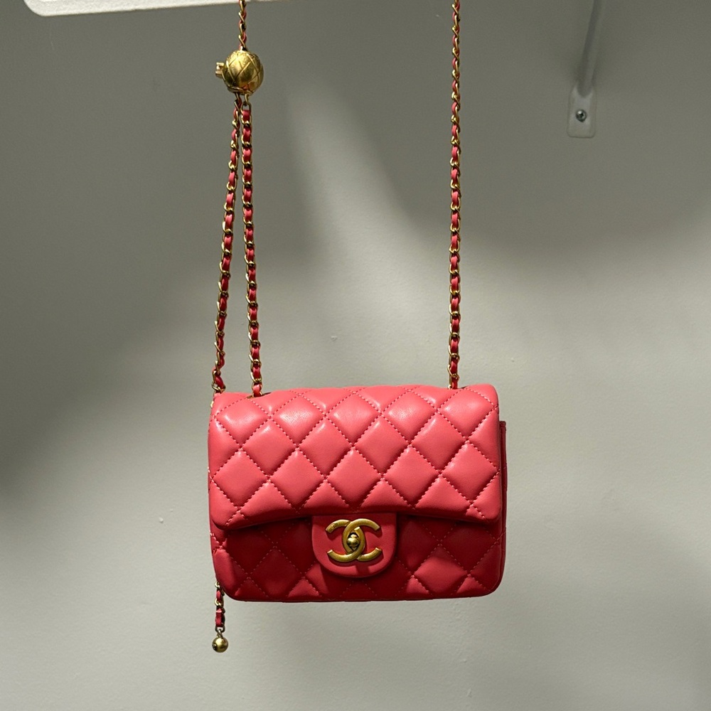 Pink Quilted Caviar Cross CC Logo Fashion Bag (NO BRAND)